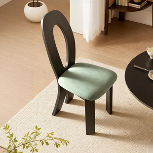 法式 椅子设计师靠背椅中古餐桌椅实木餐椅 复古人鱼钥匙椅家用新款