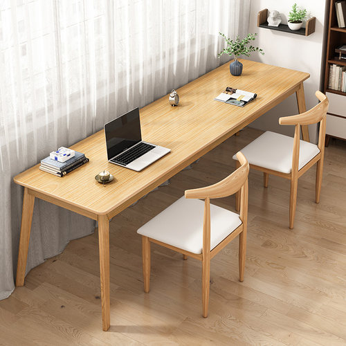 长条窄桌子书桌电脑桌实木腿