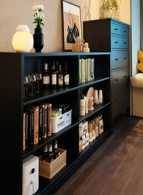 实木柜子储物柜多层收纳柜客厅卧室靠墙展示柜床尾置物柜书柜一体