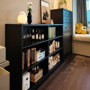 实木柜子储物柜多层收纳柜客厅卧室靠墙展示柜床尾置物柜书柜一体