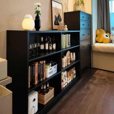 实木柜子储物柜多层收纳柜客厅卧室靠墙展示柜床尾置物柜书柜一体