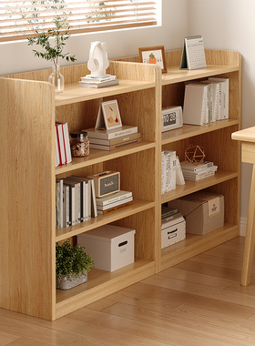 实木飘窗书架书桌旁置物架窗台收纳储物柜多层小矮柜学生靠墙书柜