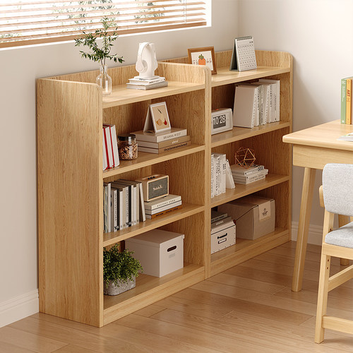 实木飘窗书架书桌旁置物架窗台收纳储物柜多层小矮柜学生靠墙书柜 - 封面