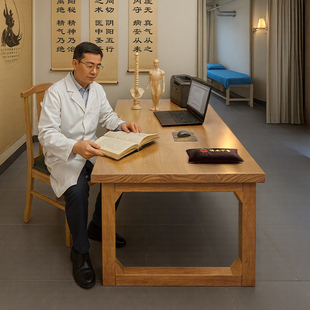 新中式中医诊桌实木诊疗桌中医馆看诊桌医生办公电脑桌中医问诊桌