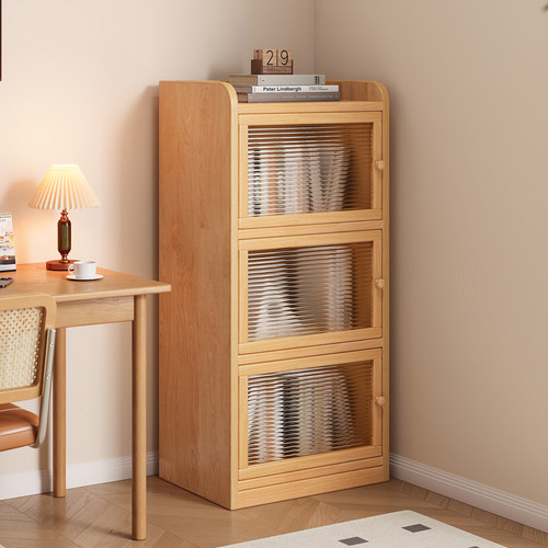 全实木防尘小柜子客厅收纳小窄柜