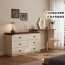 中古风梳妆台斗柜一体复古化妆桌现代卧室简约收纳储物实木床尾柜