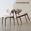 北欧实木餐椅家用中古风2025椅子餐桌椅意式 极简轻奢高级感靠背椅