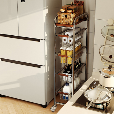 家用抽拉式果蔬小推车零食置物架