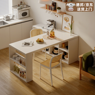 中台吧台桌 岛台小户型客厅餐桌一体家用可伸缩书桌厨房2025年新款
