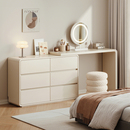 实木梳妆台斗柜一体现代卧室简约2025新款 床尾柜化妆桌书桌一体柜