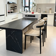 北欧实木餐椅轻奢风北美意式极简餐桌椅家用高级软包靠背岛台椅子