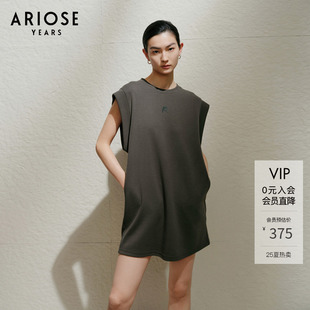 寬松針織連衣裙女圓領顯瘦T恤裙夏季 40429620 復古無袖 艾諾絲雅詩