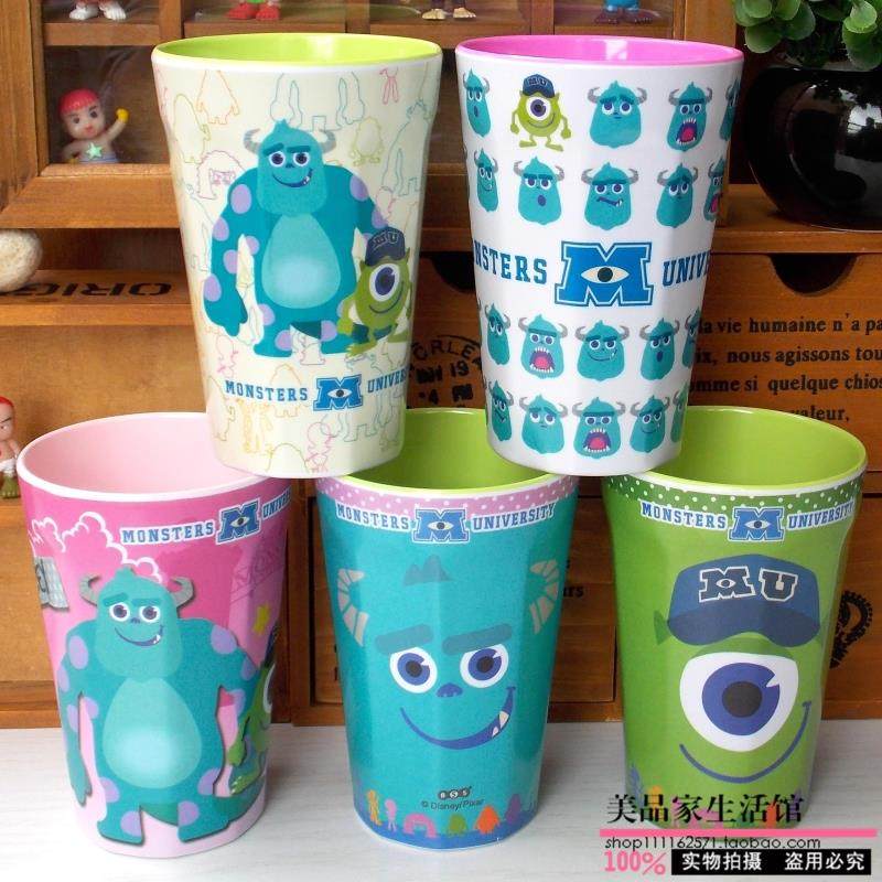 毛怪大眼仔密胺可爱耐摔卡通水杯