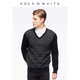 圣雪绒2019秋冬新品 V领几何纹样提花休闲黑色针织衫 羊绒衫 男士