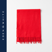 圣雪绒100%山羊绒中国风大红色围巾春节送礼