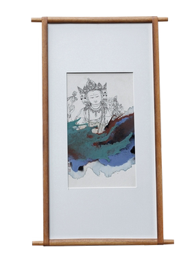 实木印尼卷轴装裱佛像实物画框