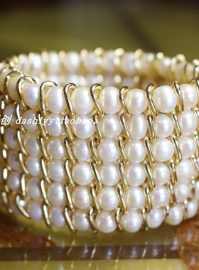 宽版淡水珍珠遮伤疤玛瑙多层女士