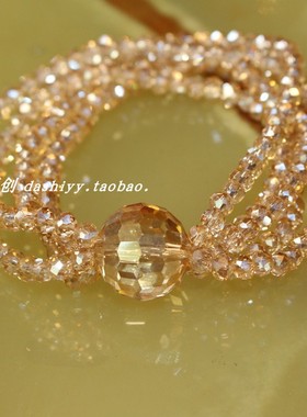 水晶遮纹身百搭日韩风多圈手串