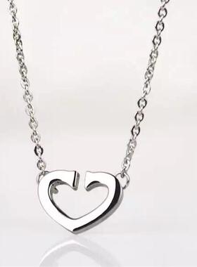 短款白色桃心日韩风百搭礼物银饰