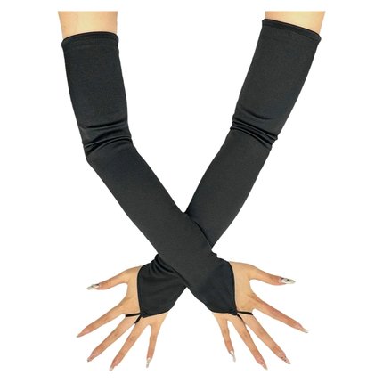 长款勾指色丁手套1920s化妆舞会手套新娘婚礼礼服手套防嗮手套