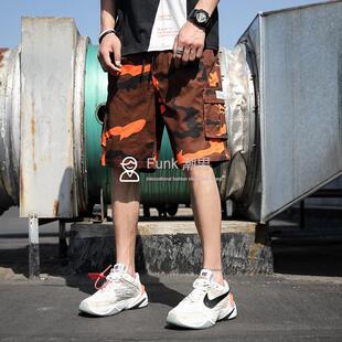 宽松夏季 男大码 薄款 多口袋五分裤 潮 工装 休闲胖子运动裤 风迷彩短裤