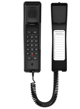 深简Hotel黑色壁挂式小型IP电话机sip宾馆酒店云总机 云分机 客房洗手间挂墙安装Poe网络供电H2U网线网口机房