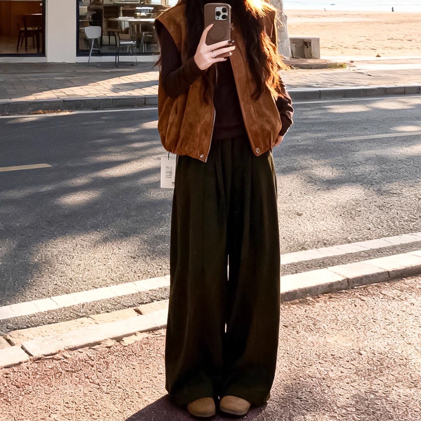 棕色加厚灯芯绒阔腿裤女秋冬季2025新款高腰宽松直筒慵懒风山本裤,女装/女士精品,休闲裤,淘宝优惠券,粉丝福利购,淘宝优惠卷