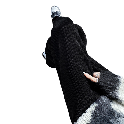 秋冬直筒灯芯绒裤休闲阔腿裤垂感