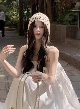波西米亚风手工针织包头帽女春夏