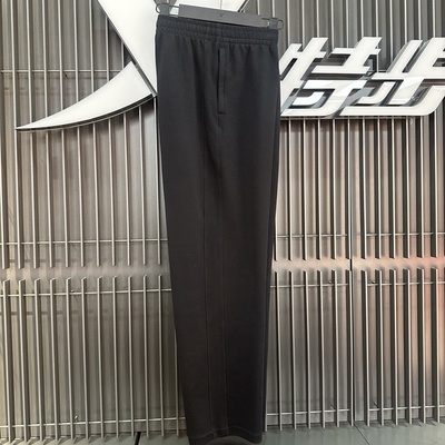 特步运动长裤2026春季新款男黑色透气针织休闲裤运动974129630215