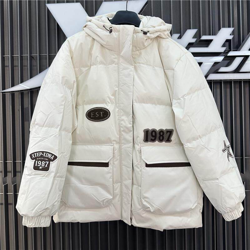 特步羽绒服女2024冬季新款保暖运动棉服羽绒外套女976428190281