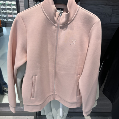 特步塑型科技女运动2024春季新款立领针织开衫外套976128060042