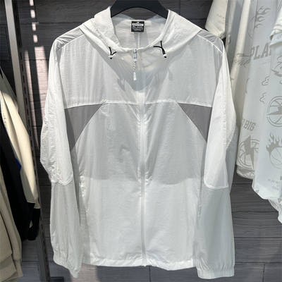 特步2024年夏款轻薄外套男单风衣超薄连帽运动服开衫976229140252