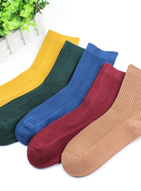 5双装袜子女袜纯棉中筒袜防臭吸汗舒适透气纯白色女士长款全棉袜