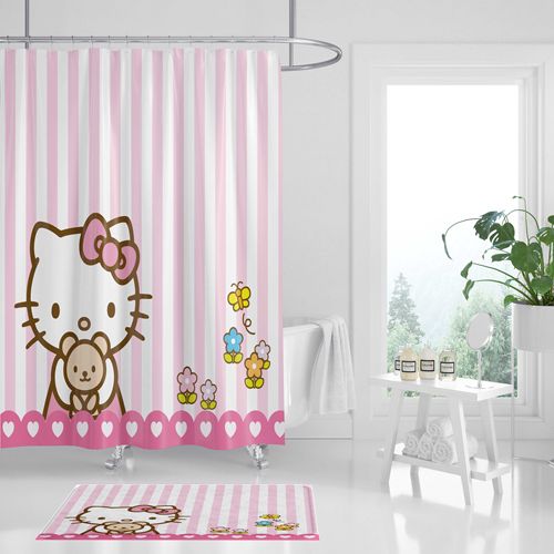 kitty加厚涤纶客厅隔断浴帘布