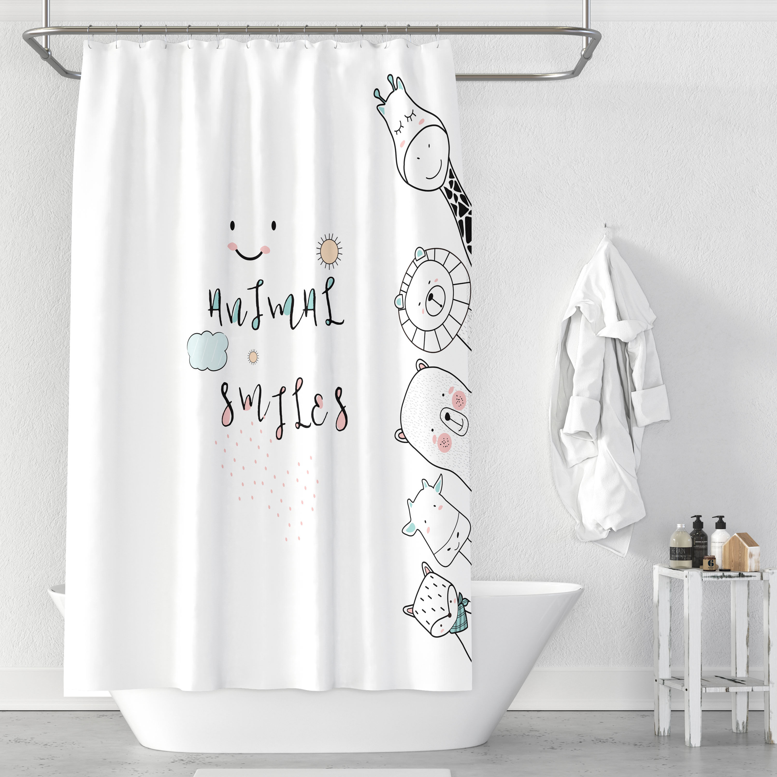 ins北欧轻奢浴室卫生间个性创意浴帘布窗帘隔断防水加厚防霉定制|msdalam kategori keluarga/Alat Pembersihan peribadi, perkakas kebersihan/aksesori bilik mandi, Langsir pancuran - dari Buy2taobao.com untuk memberikan perkhidmatan ejen Taobao profesional membeli