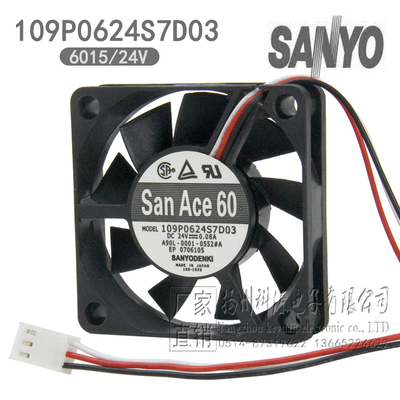 SanAce60数控机床风扇109P0624S7D03 A90L-0001-0552#A 24V 0.08A