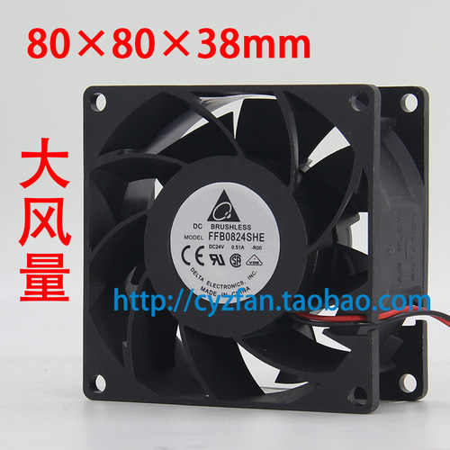 全新 FFB0824SHE 8038 24V 8CM电梯CV330A变频器散热风扇