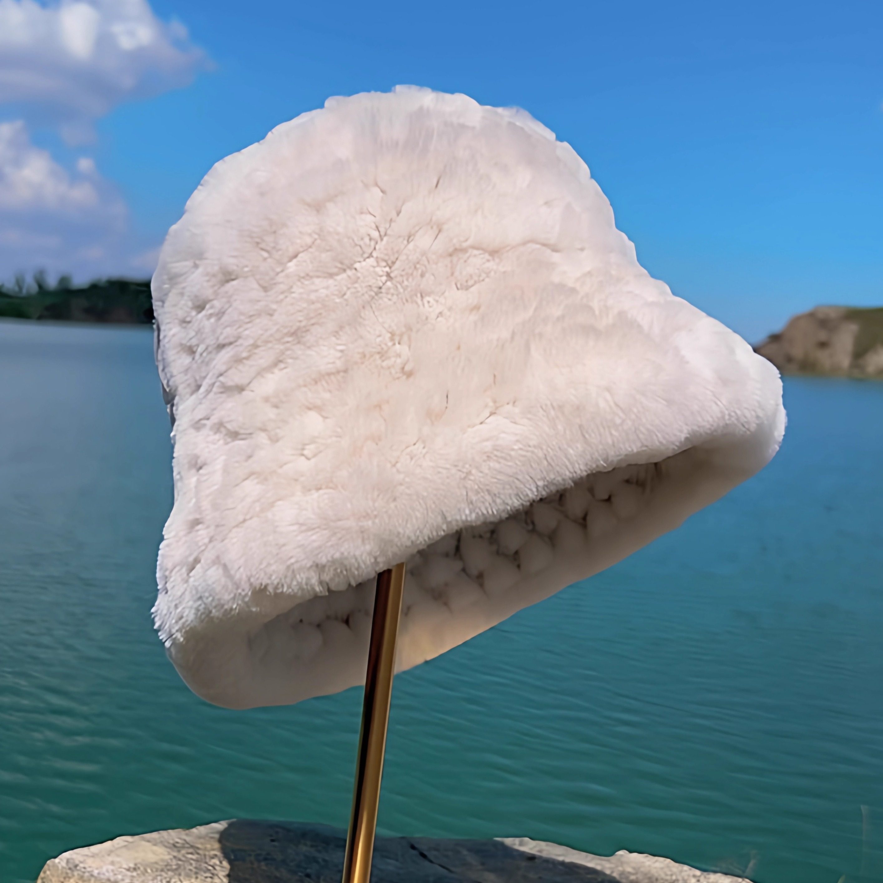 冬季保暖盆帽 真毛兔毛编织渔夫帽 显脸小女休闲皮草帽子,服饰配件/皮带/帽子/围巾,帽子,淘宝优惠券,粉丝福利购,淘宝优惠卷