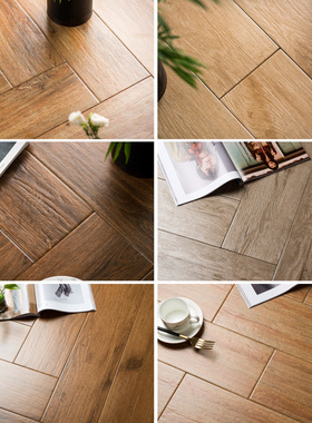 北欧客厅150800地板砖阳台瓷砖仿木纹仿古砖厨房卫生间墙砖地砖