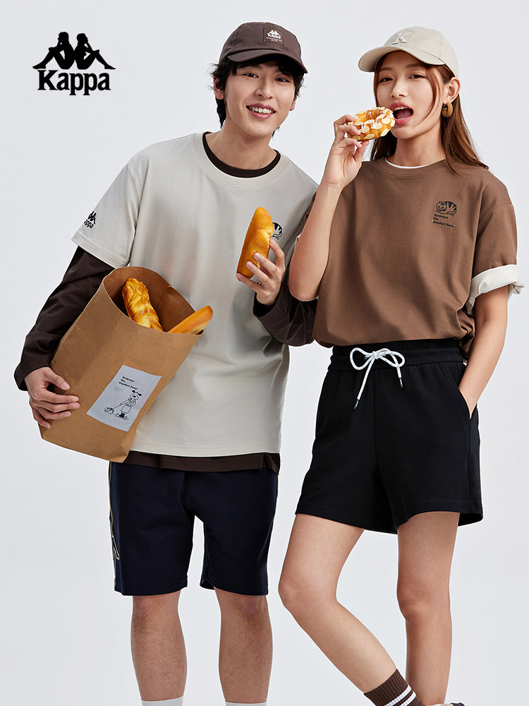 kappa卡帕背靠背男女情侣运动短袖t恤夏季新款小众潮流休闲上衣