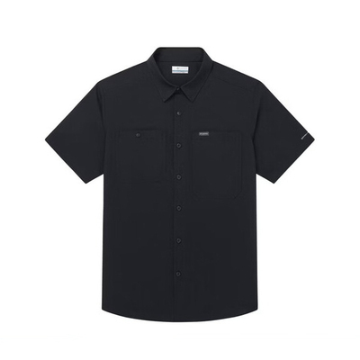 哥伦比亚速干衣男26夏季新款户外短袖衬衫UPF100防嗮翻领衫AE3556