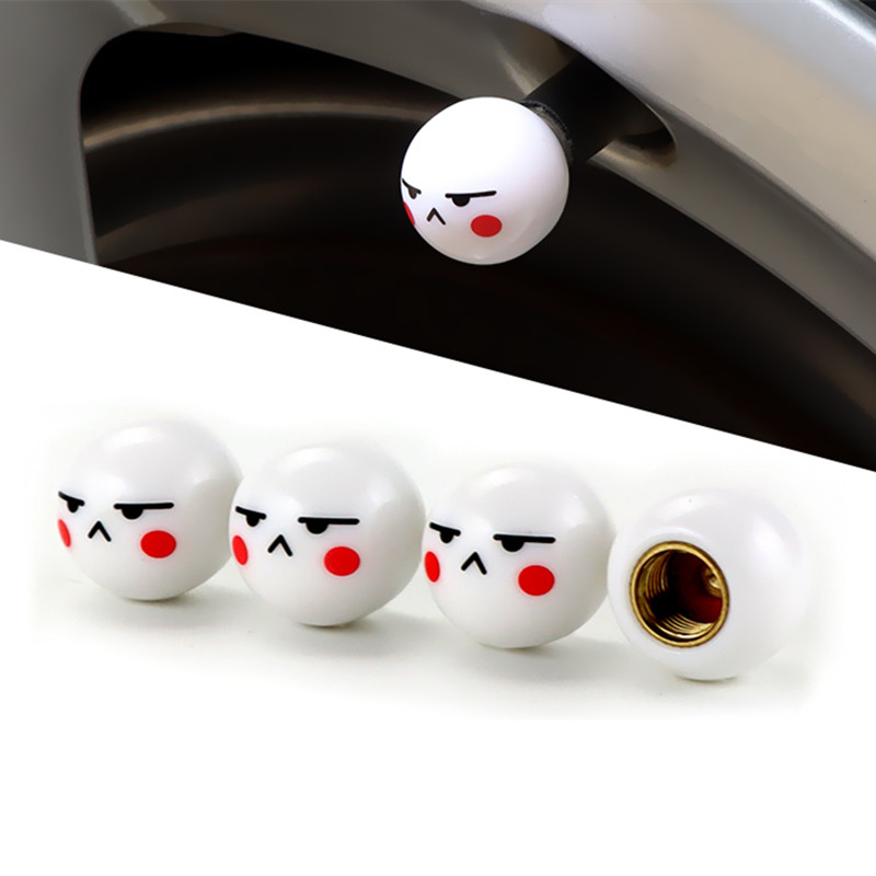 可爱个性表情汽车轮胎气门嘴帽jdm 摩托车通用改装车气门芯盖装饰