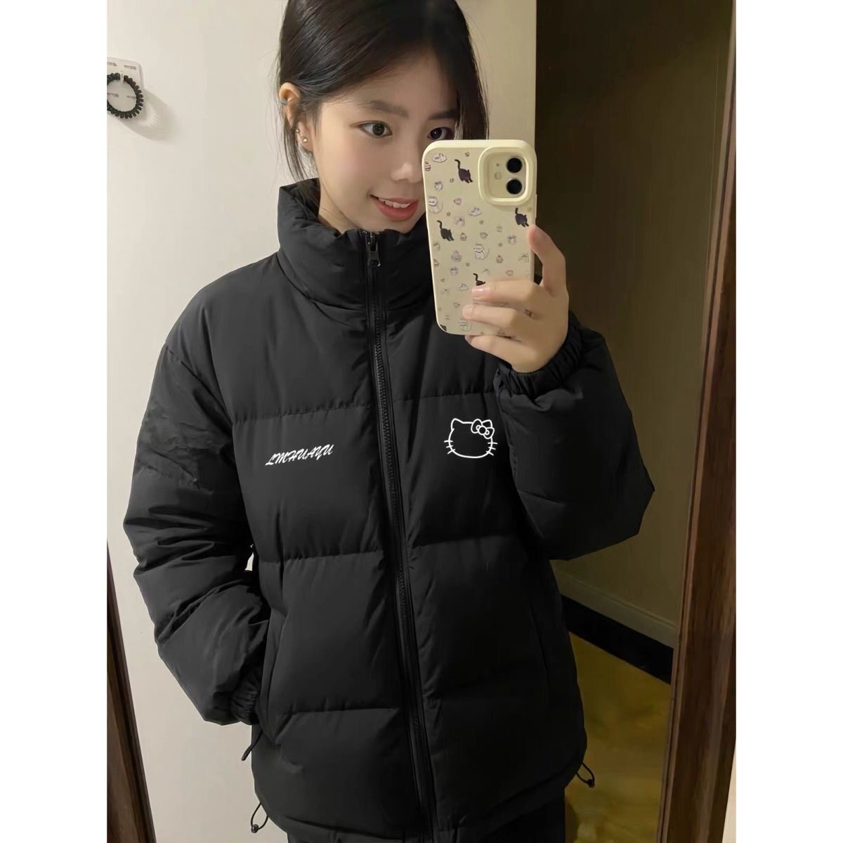 冬季立领羽绒棉服女大童2026新爆款初中高中学生宽松防寒保暖外套