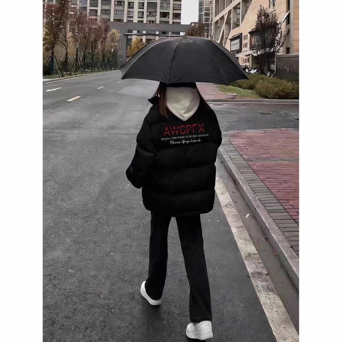 潮牌流行羽绒棉服女冬季新款高中生百搭休闲不臃肿立领面包服外套