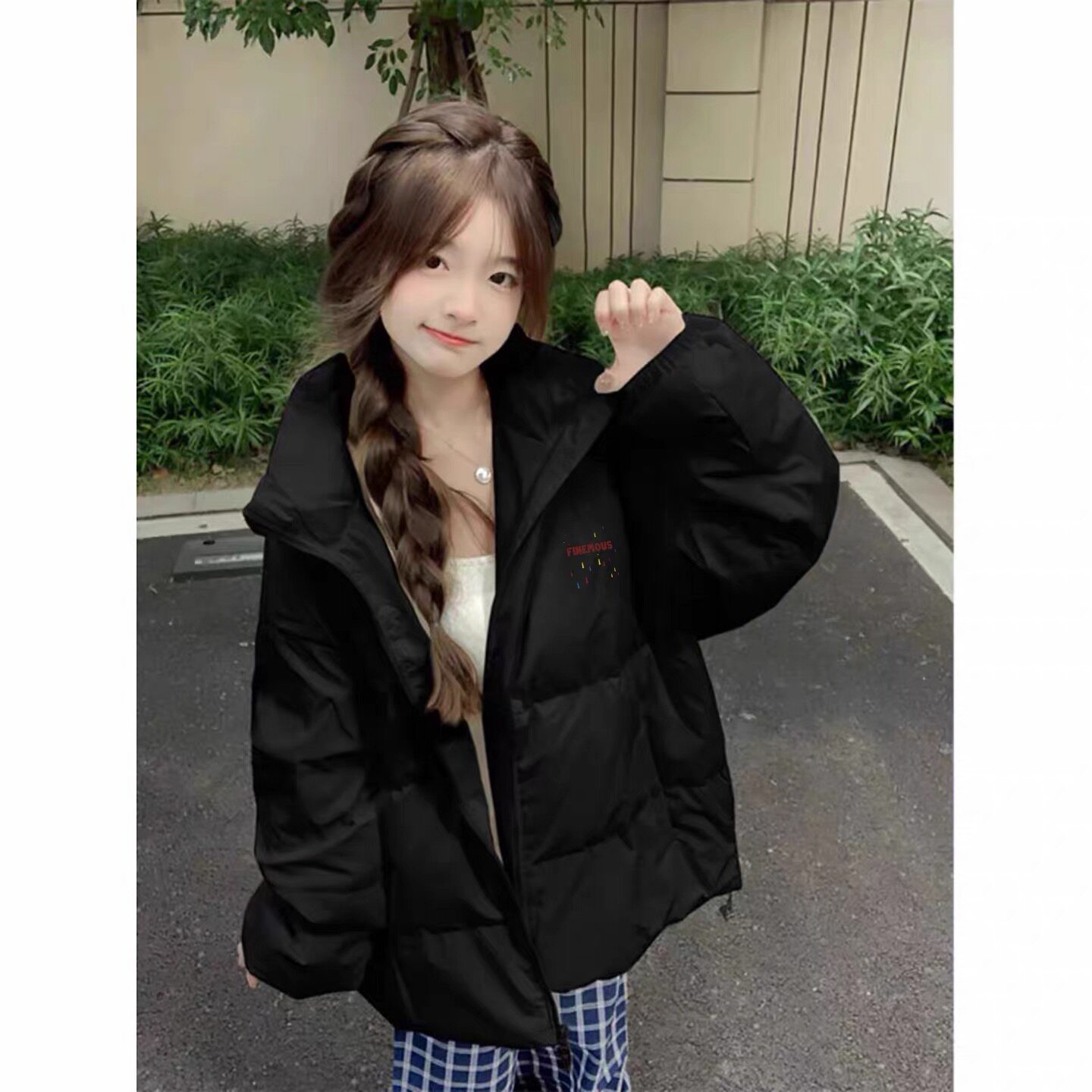 潮牌流行羽绒棉服女款冬季2026新款小个子初中生加厚保暖宽松外套
