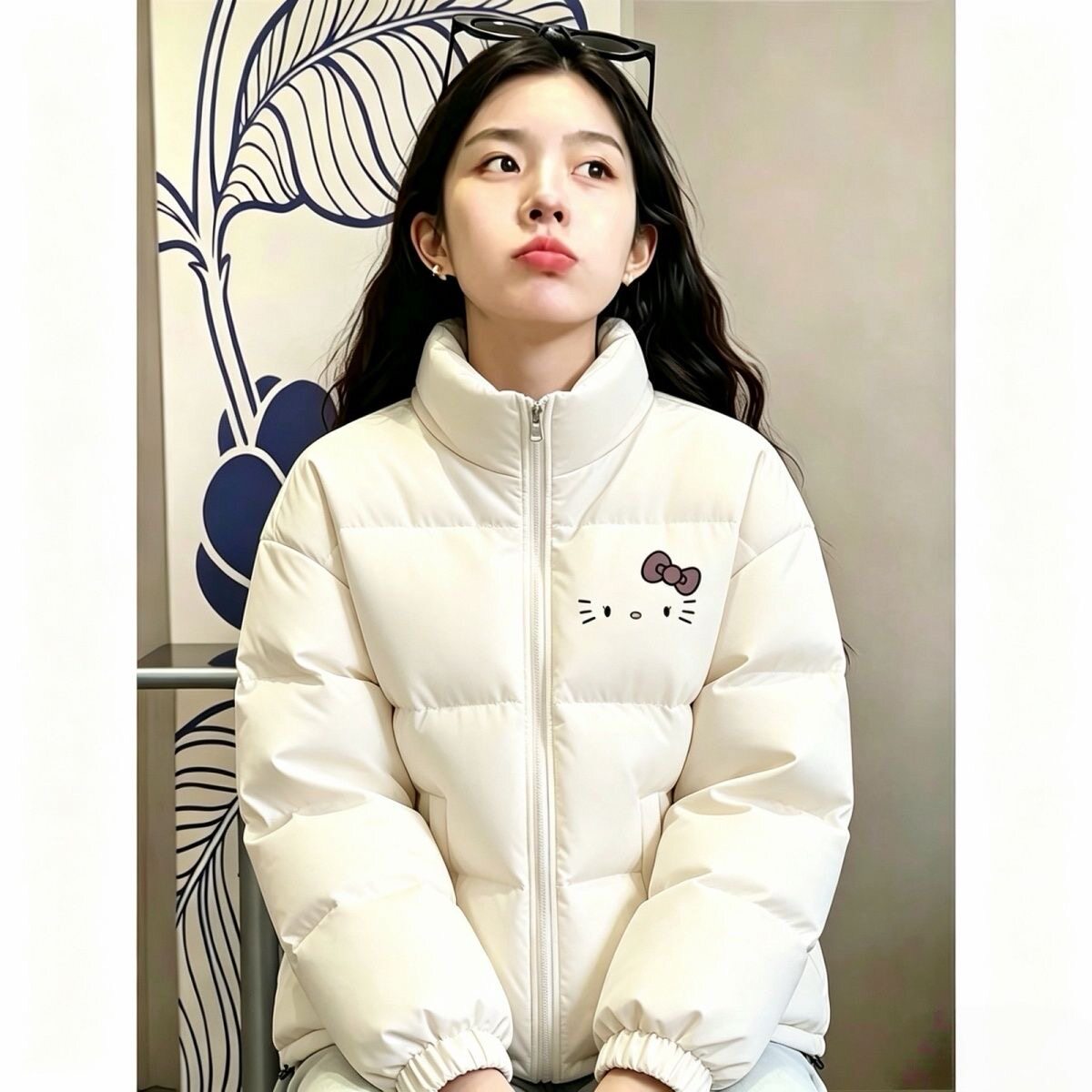 潮牌羽绒棉服女秋冬季个性保暖初中生宽松防寒立领夹棉外套棉衣潮