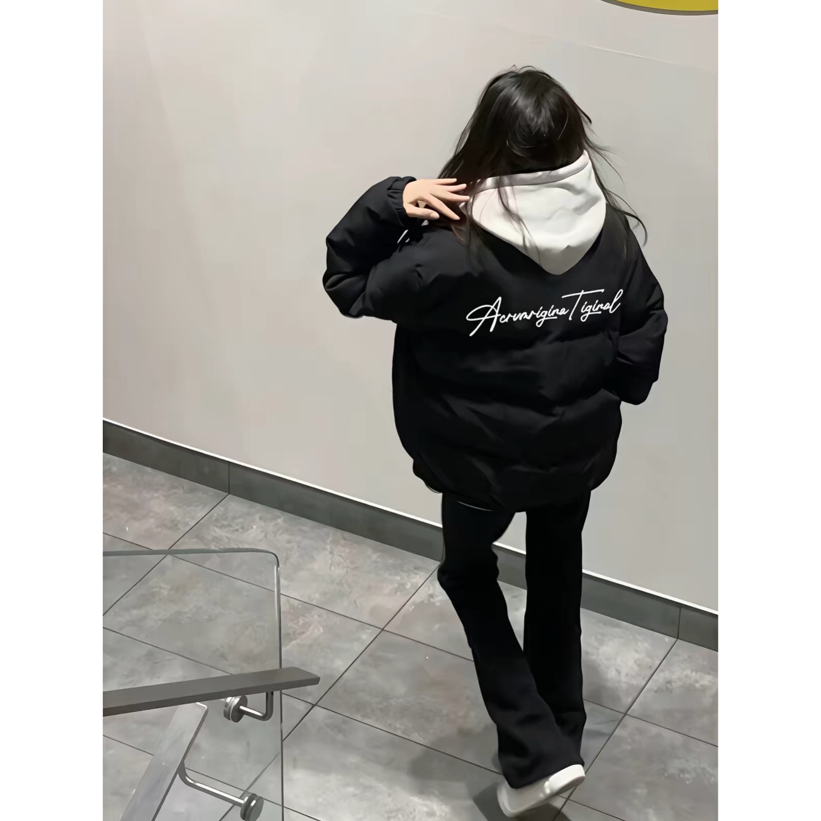 黑色羽绒棉服女大童冬季2026新款初中高中学生加厚保暖面包服外套