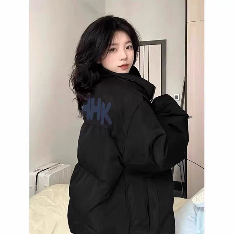 黑色立领棉袄棉衣女秋冬季加厚宽松保暖夹棉高级感超好看棉服外套