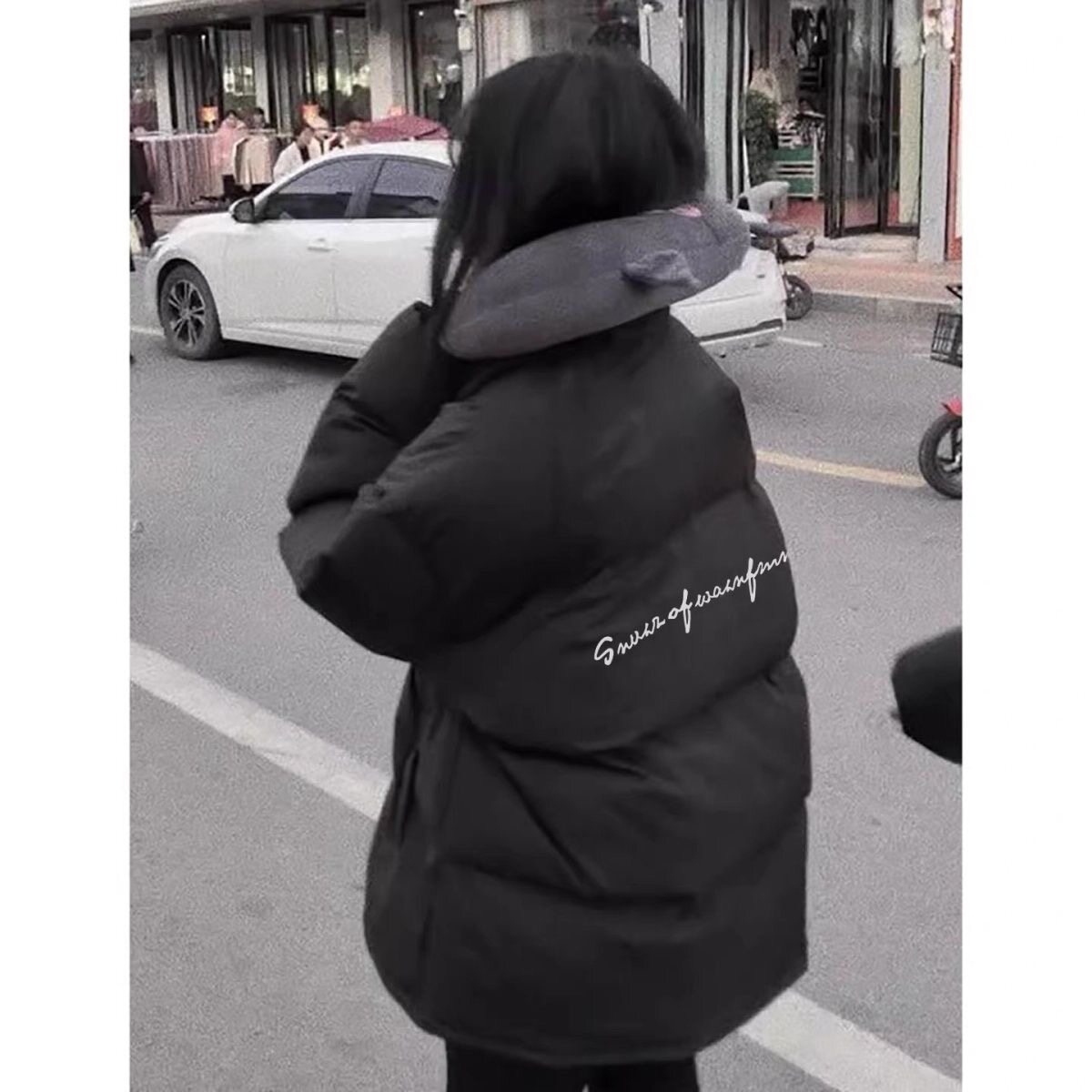 黑色潮牌羽绒棉服女款秋冬季季不臃肿面包服保暖宽松休闲百搭外套